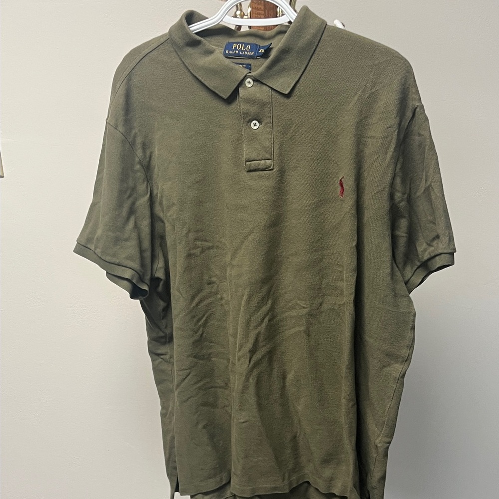Polo by Ralph Lauren Olive Green Polo Shirt with Red Pony